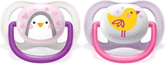 Philips Avent Ultra Air Animals Fopspeen - 0-6 maanden - Roze - 2 stuks