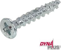 Dynaplus - Unischroef - POZI platkop - Pozidrive2 - 3,5 x 12 mm - Verzinkt - Voldraad (200 stuks)