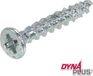 Dynaplus - Unischroef - POZI platkop - Pozidrive2 - 3,5 x 12 mm - Verzinkt - Voldraad (200 stuks)