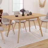 Idmarket – Table de salle à manger extensible rectangulaire 4-8 personnes – Longueur 110-150 cm – Plateau mélaminé – Pieds en bois de hêtre