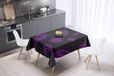Bonamaison Tafelkleed, Anti-Mold, Sneldrogend, Waterdicht, 100% Polyester Tafellaken, Paars, zwart, 140 x 140 Cm