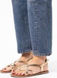 Sacha leren sandalen goud