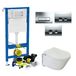 Geberit UP100 Toiletset set46 Wiesbaden Luxe Douchewc Stroomloos Met Metro Pot Delta drukplaat