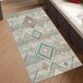 Teppichhome24 Binnen- en buitenkleed met een crèmekleurig en groen patroon, afmetingen: 80 x 300 cm