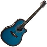 Gear4music Roundback Elektro-Akoestische Gitaar, Blue Burst