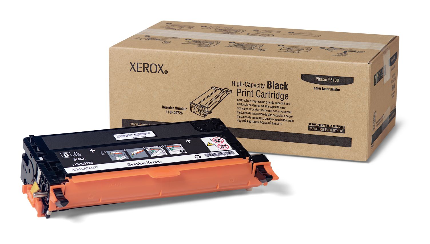 Xerox 113R00726 Zwart Toner Cartridge for Phaser 6180 Series Printers