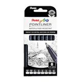 Pentel YS20P-8 fijnschrijver Zwart 8 stuk(s)