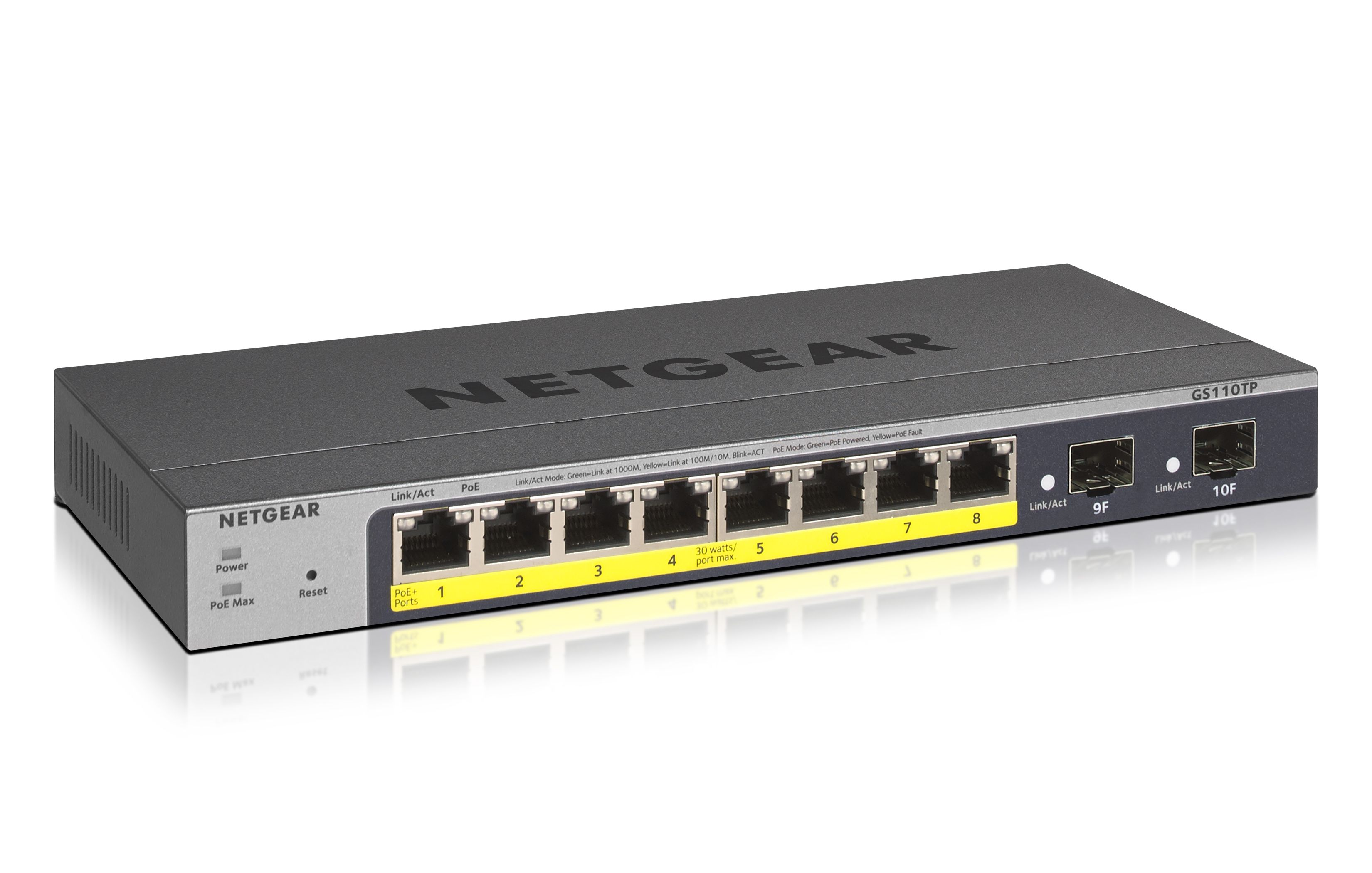 NETGEAR GS110TP Smart Managed Gigabit Ethernet PoE Switch - 8-Port