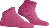 FALKE Shiny Rib kort eenkleurig viscose sneakersokken enkelsokken dames roze - maat 35-38