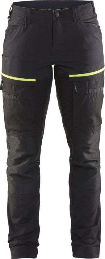 Blåkläder Servicewerkbroek met stretch voor dames 7166-1845 - Zwart/High Vis Geel - C32