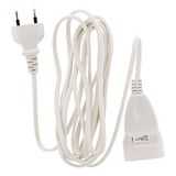 Zenitech - 6A HO3VVH2-F Verlengsnoer 2x 0.75mm² - Witte 3m Elektrische Kabel met Kindveiligheid - Voldoet aan CE en NF Normen - Ideaal voor Huishoudelijke Apparaten - Wit - 3m
