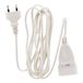 Zenitech - 6A HO3VVH2-F Verlengsnoer 2x 0.75mm² - Witte 3m Elektrische Kabel met Kindveiligheid - Voldoet aan CE en NF Normen - Ideaal voor Huishoudelijke Apparaten - Wit - 3m