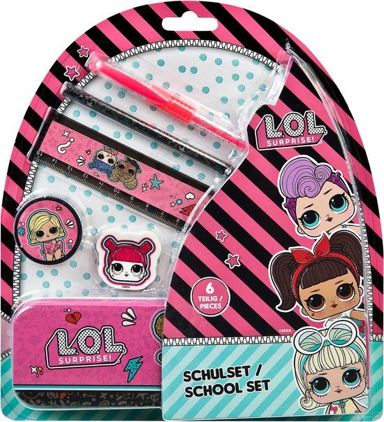 4KidsOnly L.O.L. Surprise! Schoolset met etui en schrijfwaren - 6-delig