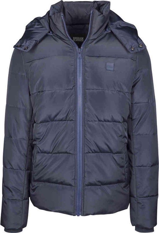 Urban Classics Hooded Puffer Winterjas - Blauw - 3XL - Heren
