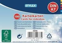 Stylex 42677 100 indexkaarten, gelinieerd DIN A7, wit
