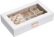 Porte-bijoux - Organisateur de bijoux - Blanc - Avec couvercle en verre