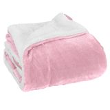 Elegant Comfort Luxe ultra-pluche fluwelen fleece plaid zacht, warm, gezellig | Micromink Sherpa-Backing omkeerbare deken voor bed, bank en bank, effen lichtroze