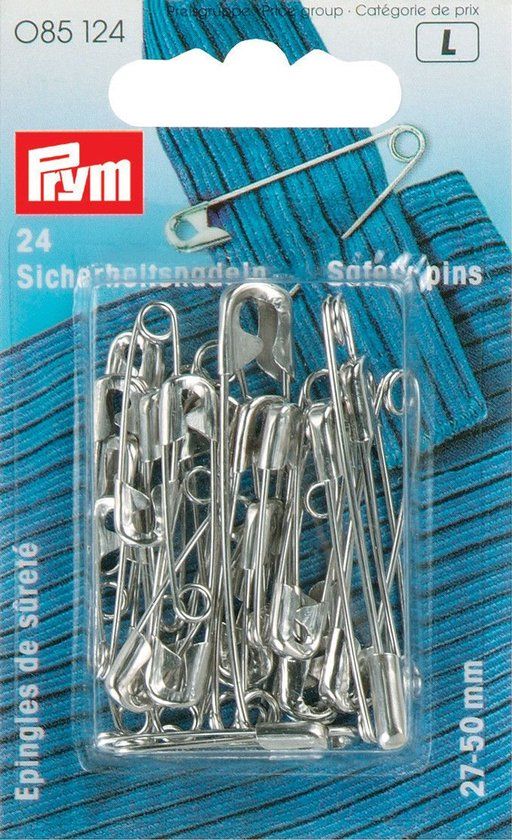 Prym Veiligheidsspelden staal 27-50mm zilverkleurig