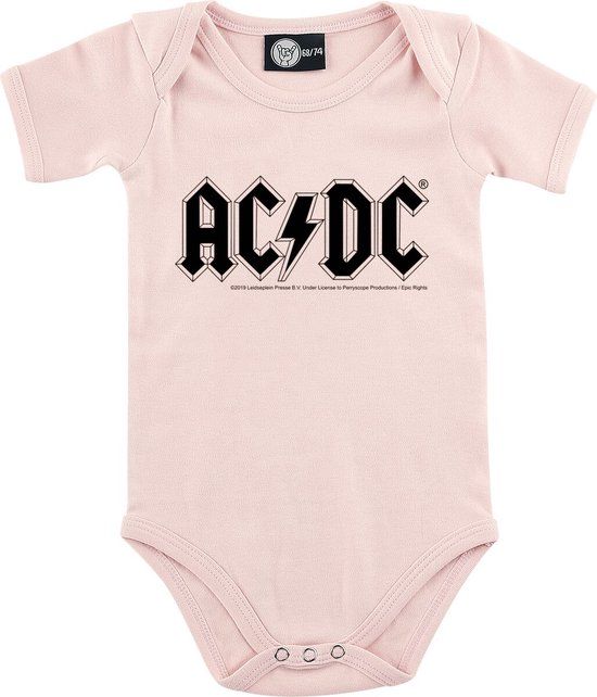 AC/DC Metal-Kids - Logo Body lichtroze Katoen - Maat 86