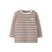 NAME IT MINI gestreepte longsleeve - bruin/wit