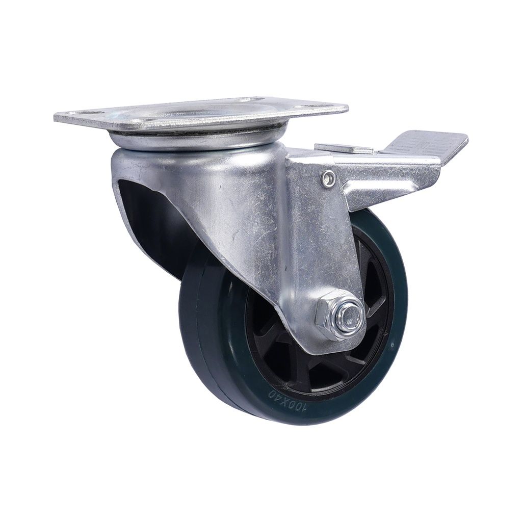 Mammuth Icecat Zwenkwiel met rem 100 x 40mm PU