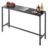 VEVOR Bartafel voor buiten, 140 x 38 cm, terrasbartafel, waterdicht blad en stevig metalen frame, rechthoekige tafelhoogte eettafels, tuinmeubilair voor balkon, tuin, hot tub, zwembad, binnen