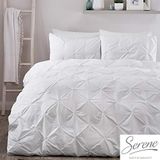 Serene Lara Ruched Easy Care Dekbedovertrek Set, Wit, Super King
