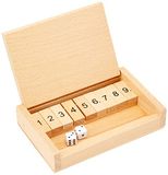 Goki Shut the box dobbelspel: 13,5 x 9 x 2,5 cm, hout, 2 dobbelstenen