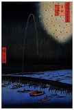 ArtPlaza Hiroshige Utagawa - Fireworks at Ryogoku, decoratieve panelen, hout, meerkleurig, 60 x 1,8 x 90 cm