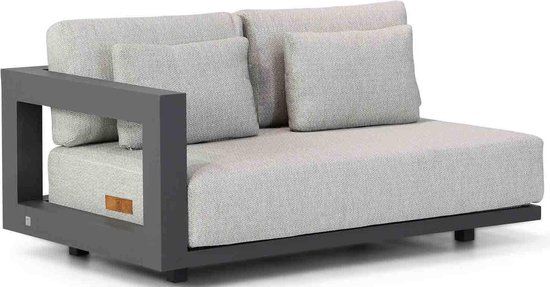 4 Seasons Outdoor Metropolitan 2.5 Seater Bench Right Arm with 5 Cushions - Grey Anthracite