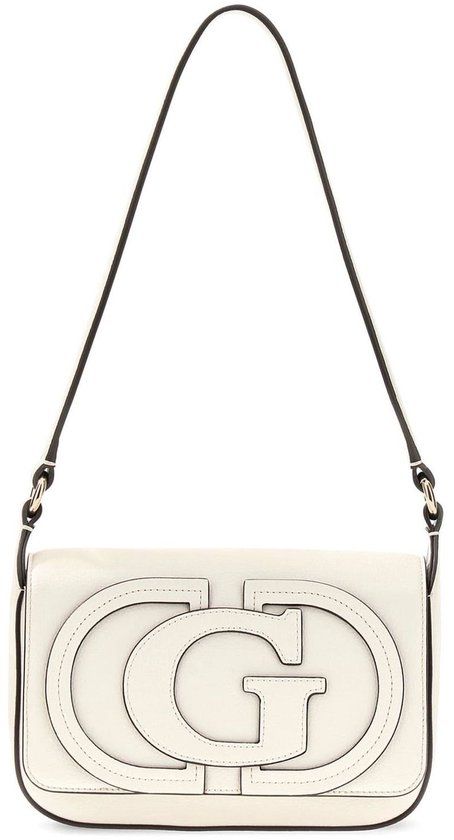 GUESS Ruby Flap Shoulder Bag Cream White