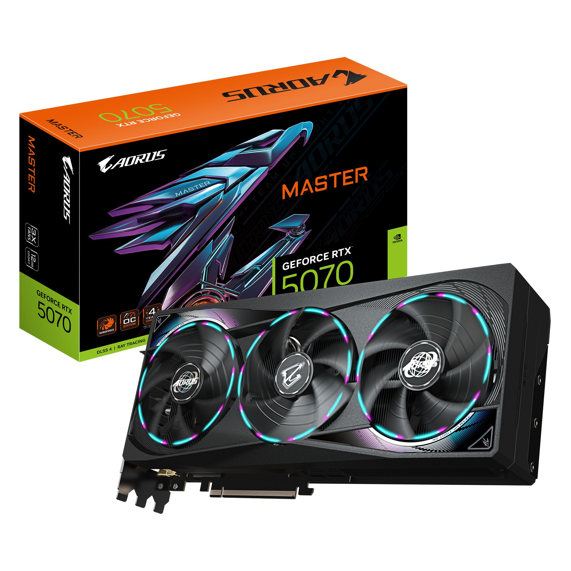 GIGABYTE AORUS GeForce RTX 5070 MASTER 12G - 12GB GDDR7 Graphics Card