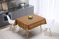 Bonamaison Tafelkleed, Anti-Mold, Sneldrogend, Waterdicht, 100% Polyester Tafellaken, Bruine tinten, 140 x 140 Cm - Ontworpen en Vervaardigd in Turkije