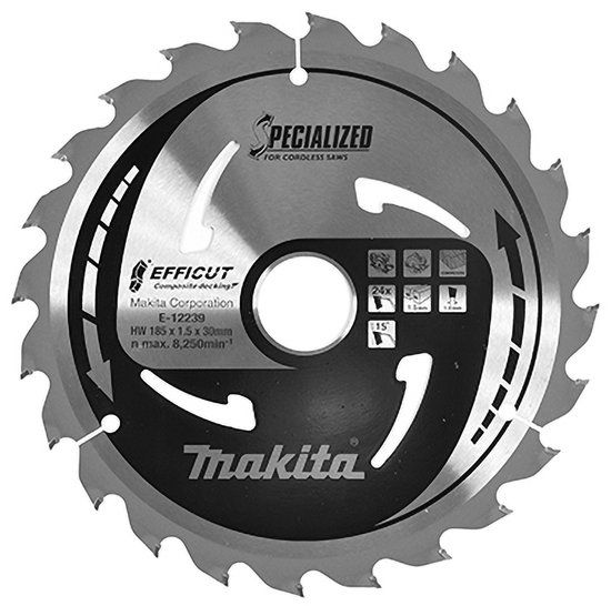 Makita E-12239 Cirkelzaagblad 185 x 30 x 1.5 mm - 24 tanden