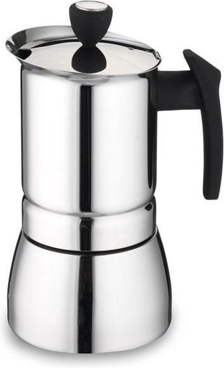 Cafè Ole Italiaanse espressomachine - 6 mokkatassen - 240 ml - zilver