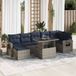 Maison Exclusive - Ensemble de meubles de jardin 8 pièces avec canapé, coussins inclus, couleur gris, en polyrotin et bois d'acacia