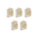 Clairefontaine 212847Cpack – Set van 5 kleine premium geschenkzakjes – 12 x 4,5 x 13,5 cm – Gouden bloemen op witte achtergrond