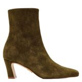 Steve Madden suède enkellaarzen met hak en panterprint - olijfgroen