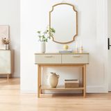 en.casa Consoletafel Ferrersp 100x40x80 cm eikenkleurig havermout en naturel