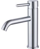 Merkloos Wastafelkraan - Eengreepsmengkraan - Hoogte 95 mm - Koud en warm water - Chroom