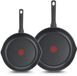 Tefal Day by Day Set de poêles - 24/28cm - Non adapté à l'induction - Revêtement antiadhésif - Becs verseurs - Aluminium - Noir