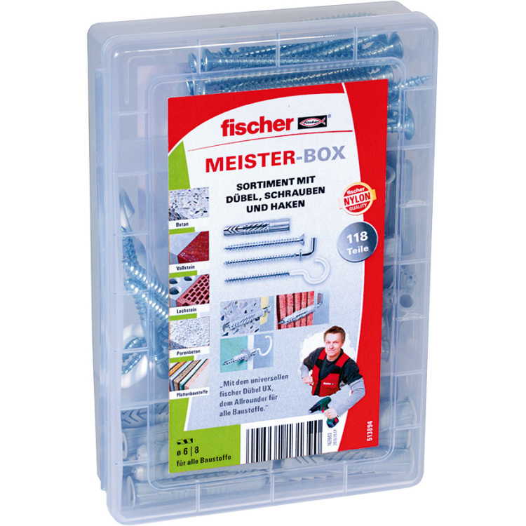 Fischer Meister-Box UX met schroeven en haken