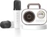 OEM BeltAvenue Holding B.V. Mini karaokemachine voor kinderen en volwassenen, draagbare Bluetooth-luidspreker met 2 draadloze microfoons, wit