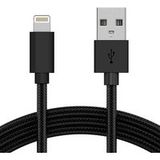 Boutik® Kabelversterkt nylon Lengte 2M Zwarte kleur Voor iPhone SE 2020 / X / Xr / 11 / 12