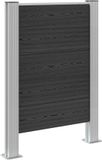 vidaXL Vuilnisbakomheining, grijs, 85 x 12 x 115 cm, aluminium en WPC