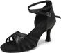 Merkloos Zwarte dansschoenen voor dames met gesp, geschikt voor latin, salsa en ballroom dansen
