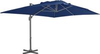 vidaXL Zweefparasol met aluminium paal 4x3 m azuurblauw