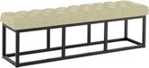 CLP Amun Halbank - Banc avec capitonnage Chesterfield - Banc d'entrée - Banc de lit - Cadre en métal noir - 150 cm - taupe