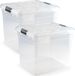 PLASTICFORTE Boîte de rangement - 4x pièces - avec couvercle - 35 litres - L42 x l36 x H35 cm - bac de rangement