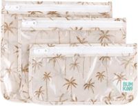 Bumkins Clear Front Travel Bags Reistasjes met Doorzichtig Venster (3 stuks) - Palm Daze